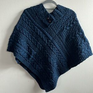 Aran cable poncho